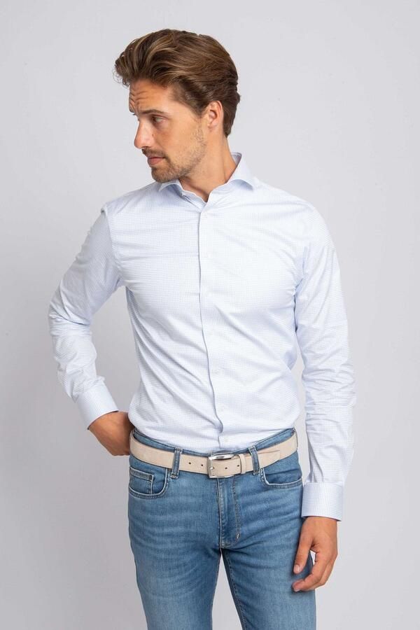 Suitable Overhemd Streep Lichtblauw Non Iron - Foto 2