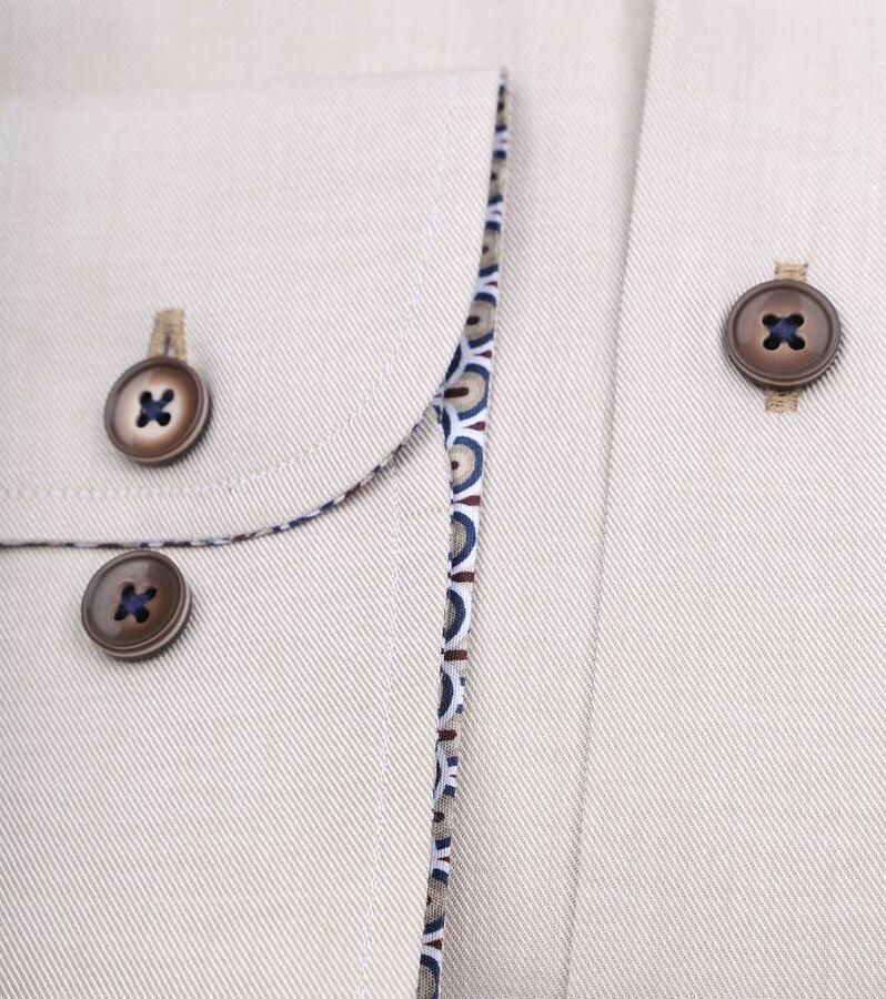 Suitable Overhemd Lange Mouw Overhemd Twill Beige