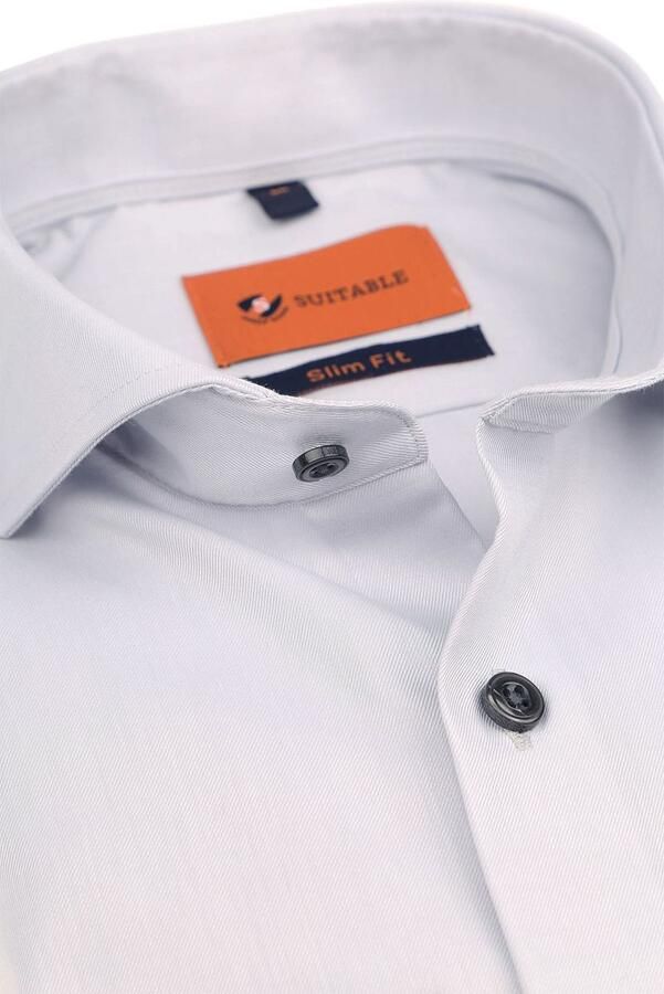 Suitable Overhemd Twill Grijs - Foto 3