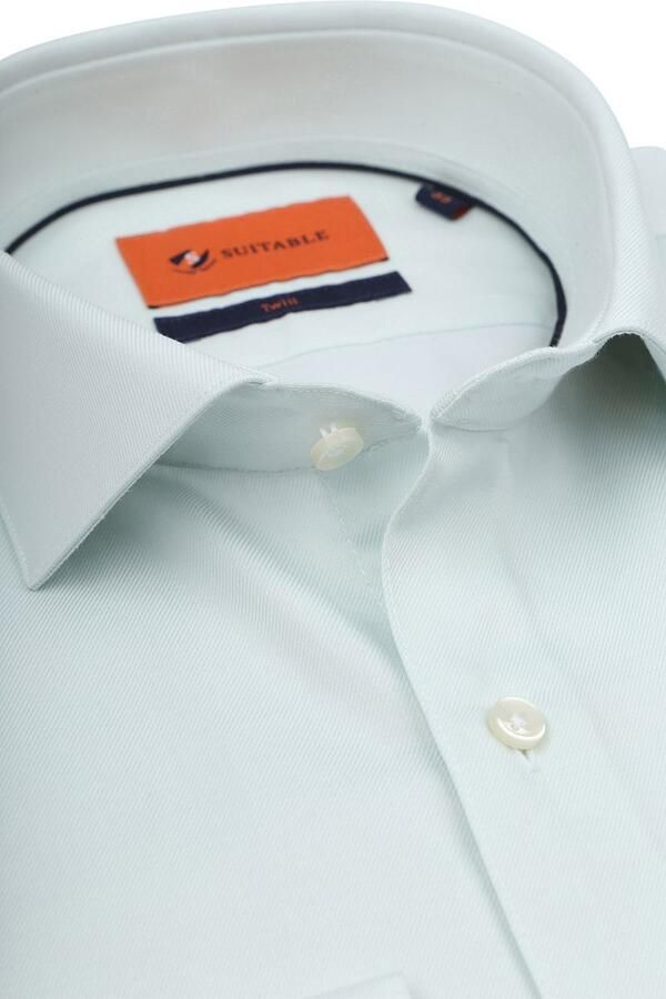 Suitable Overhemd Lange Mouw Overhemd Twill Groen - Foto 2