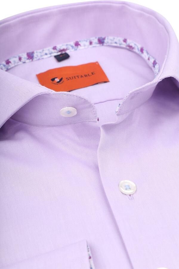 Suitable Overhemd Twill Paars - Foto 2