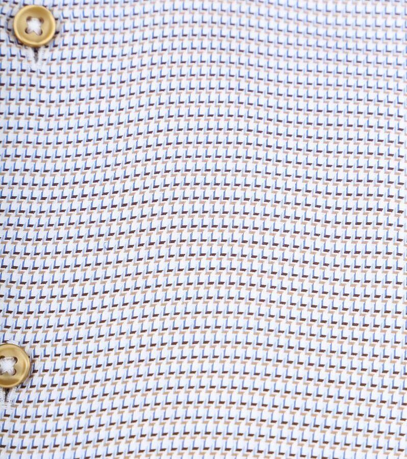 Suitable Overhemd Lange Mouw Overhemd Twill Print Beige