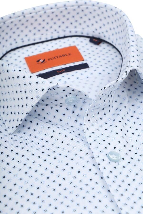 Suitable Overhemd Twill Print Lichtblauw - Foto 2