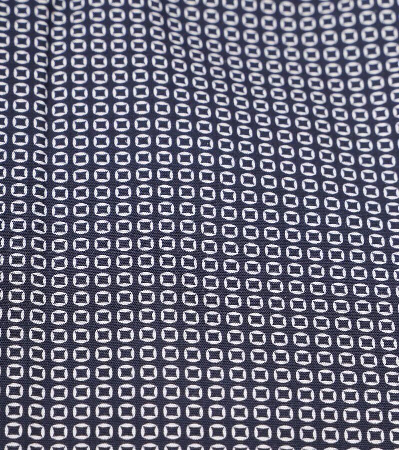 Suitable Overhemd Lange Mouw Overhemd Twill Print Navy - Foto 3