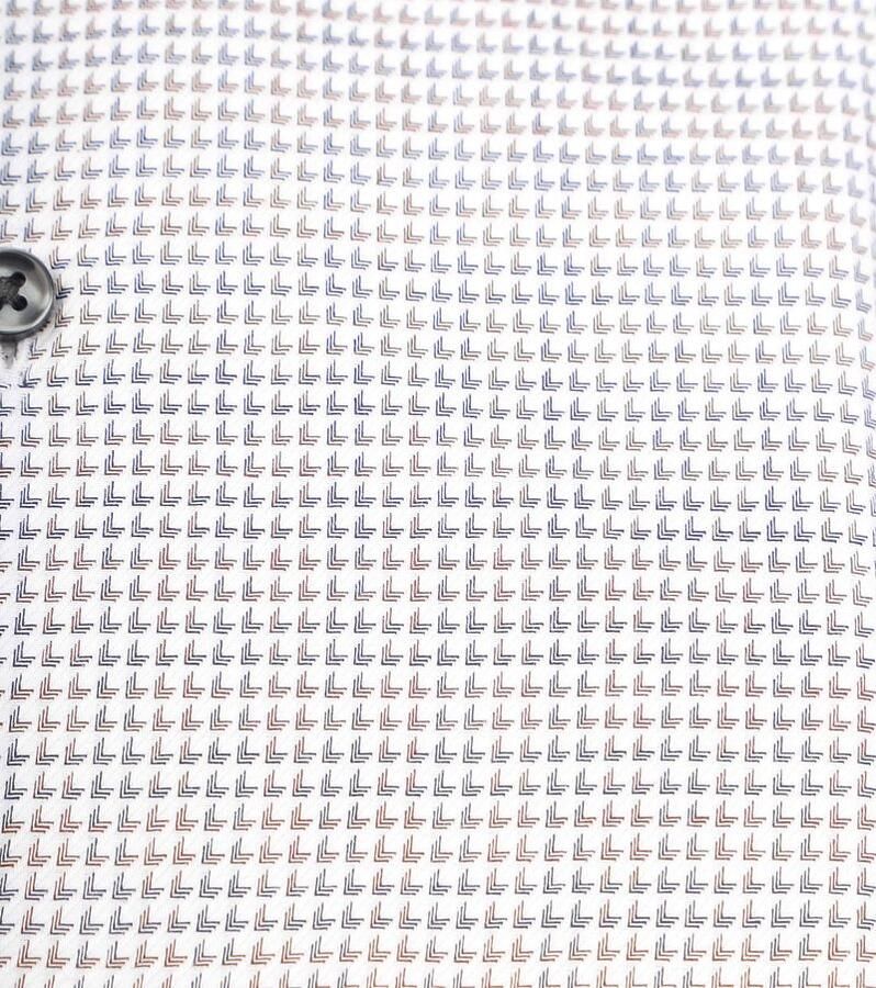 Suitable Overhemd Lange Mouw Overhemd Twill Print Wit - Foto 2