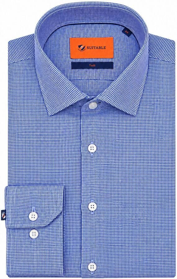 Suitable Overhemd Lange Mouw Overhemd Twill Royal Blauw