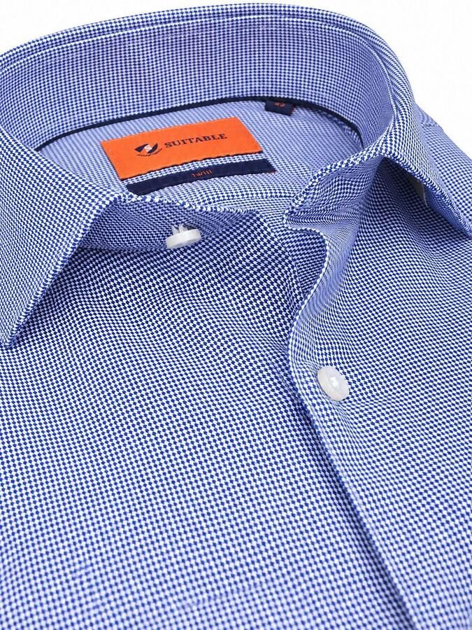 Suitable Overhemd Lange Mouw Overhemd Twill Royal Blauw - Foto 2