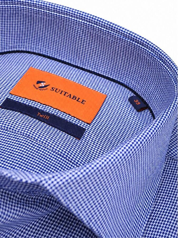Suitable Overhemd Lange Mouw Overhemd Twill Royal Blauw - Foto 4