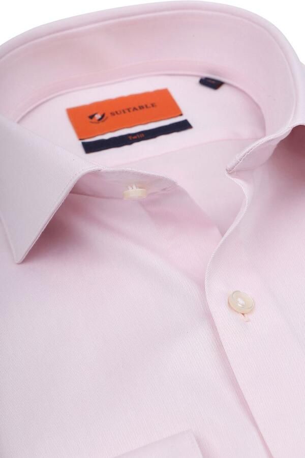 Suitable Overhemd Twill Roze - Foto 2