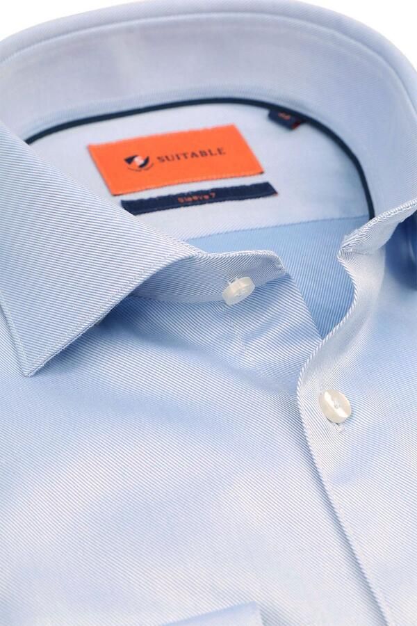 Suitable Overhemd Twill Sleeve 7 Lichtblauw - Foto 3