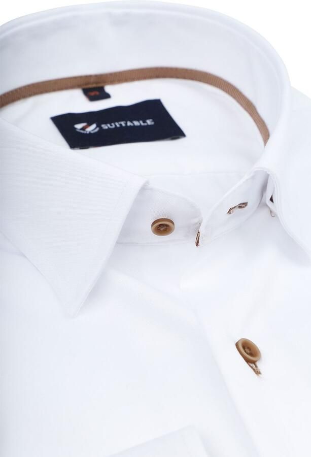 Suitable Overhemd Lange Mouw Overhemd Twill Wit - Foto 2