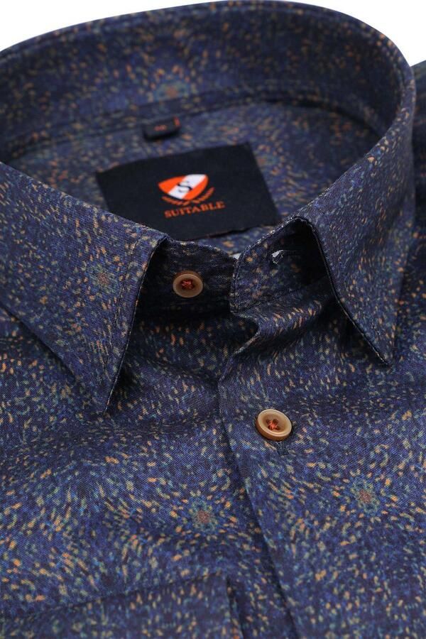 Suitable Overhemd Van Gogh Navy - Foto 3