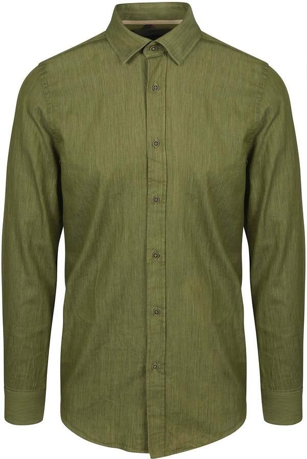 Suitable Overhemd Washed Groen
