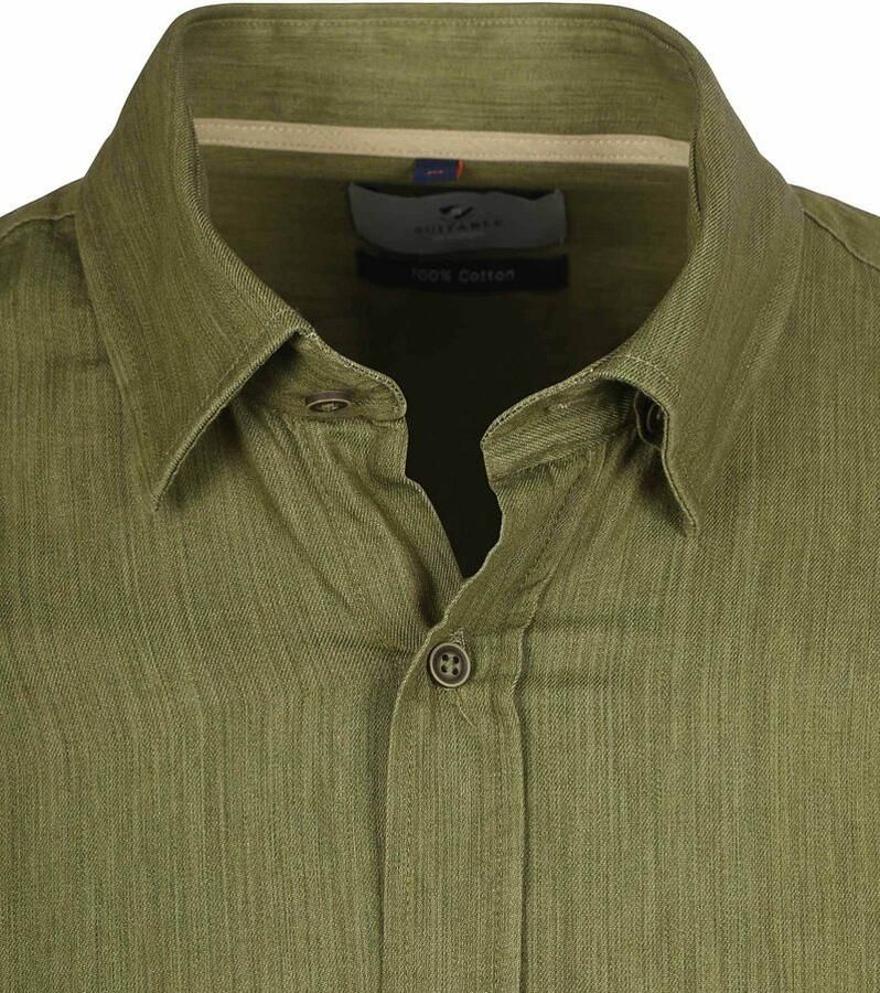 Suitable Overhemd Washed Groen - Foto 2