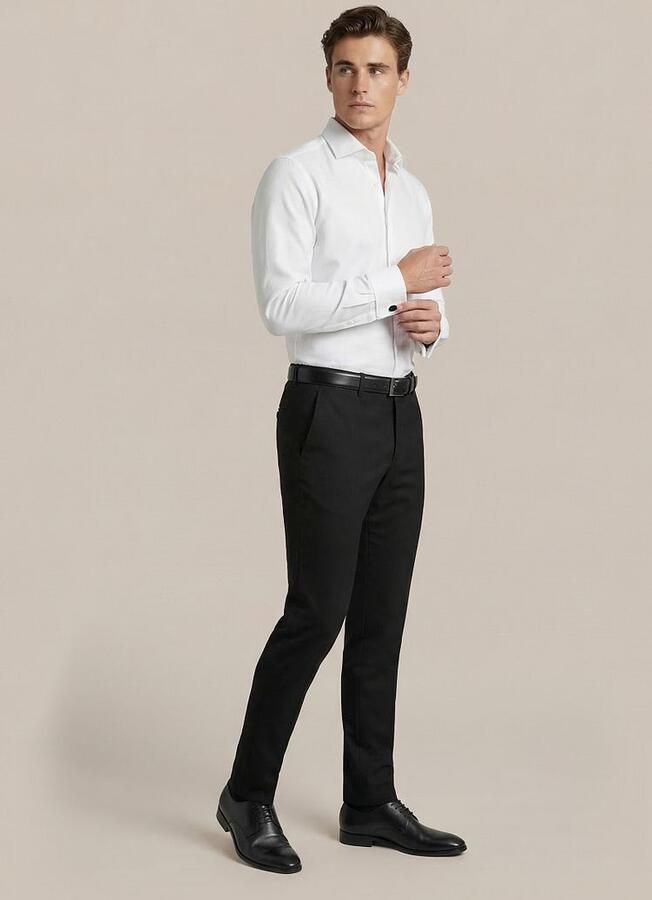 Suitable Overhemd White Twill Dubbelmanchet - Foto 2