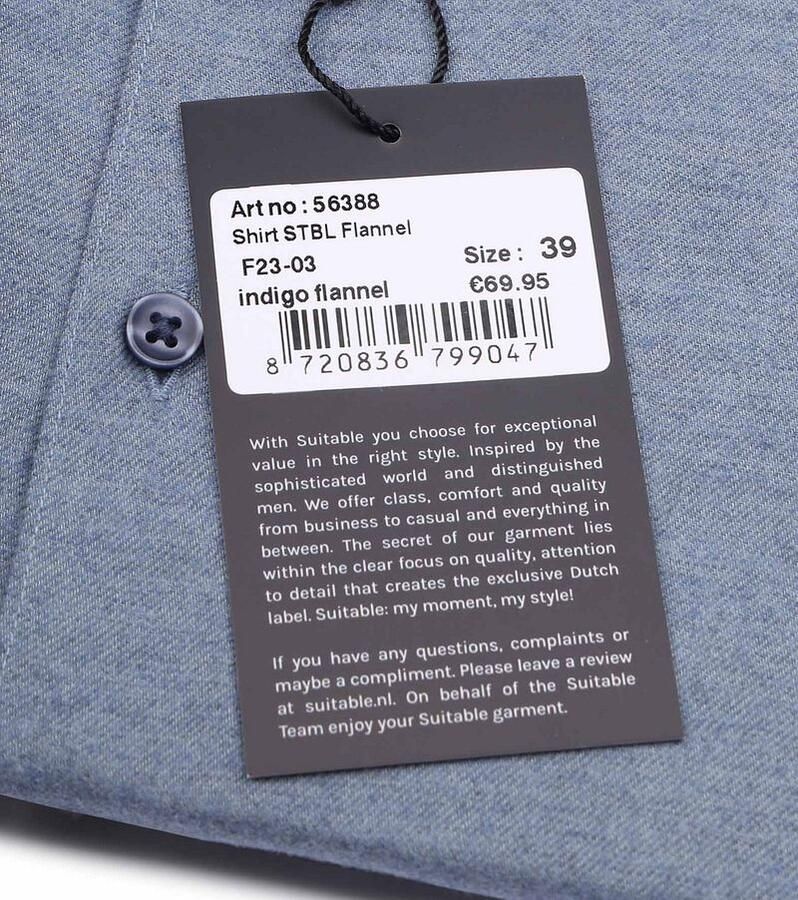 Suitable Overhemd Widespread Flanel Blauw - Foto 3