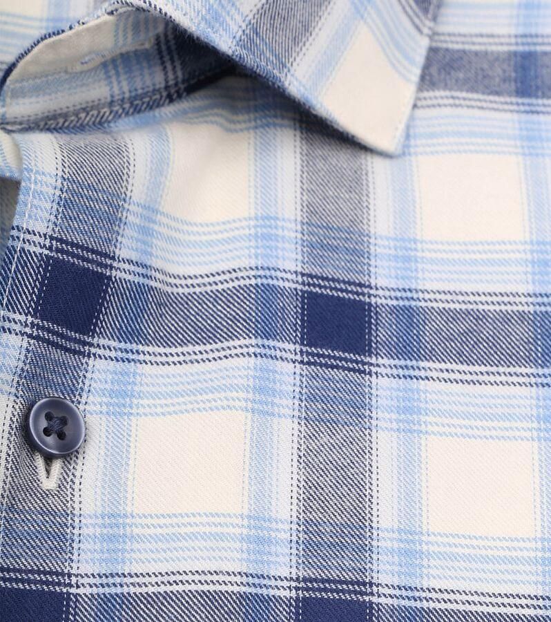 Suitable Overhemd Lange Mouw Overhemd Widespread Flanel Ruiten Blauw - Foto 2
