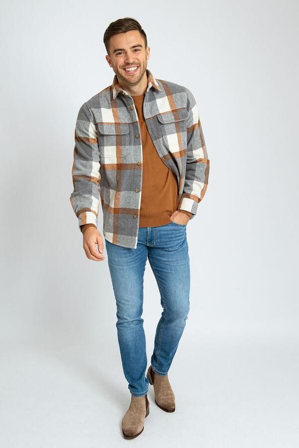 Suitable Sweater Overshirt August Wool Blend Grijs - Foto 4