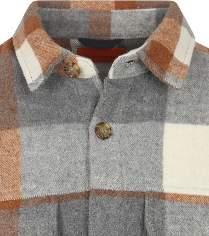 Suitable Sweater Overshirt August Wool Blend Grijs