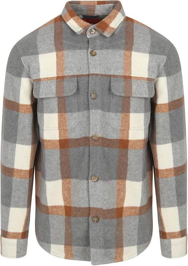 Suitable Sweater Overshirt August Wool Blend Grijs