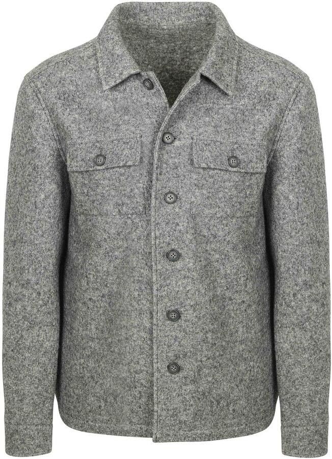 Suitable Overshirt Boiled Wool Blend Grijs