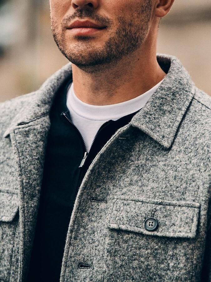 Suitable Overshirt Boiled Wool Blend Grijs - Foto 2