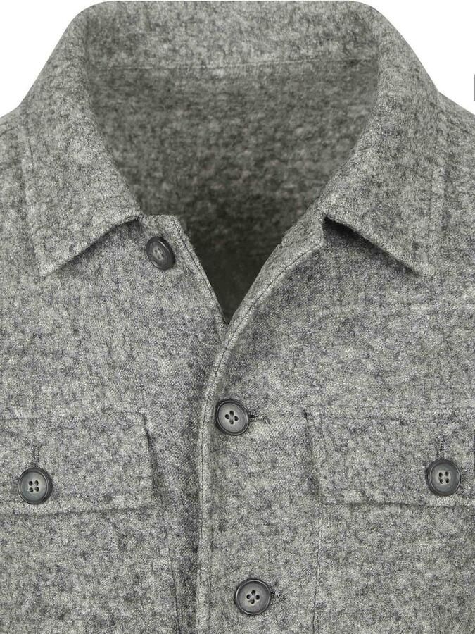 Suitable Overshirt Boiled Wool Blend Grijs - Foto 3