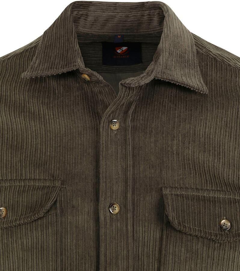 Suitable Overshirt Corduroy Donkergroen
