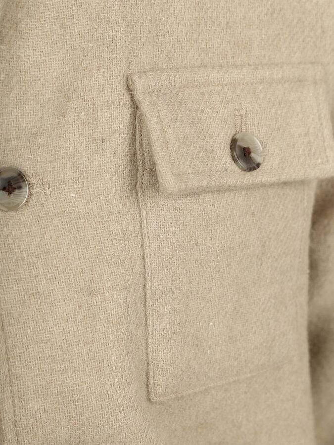 Suitable Mantel Overshirt Wool Blend Beige - Foto 3