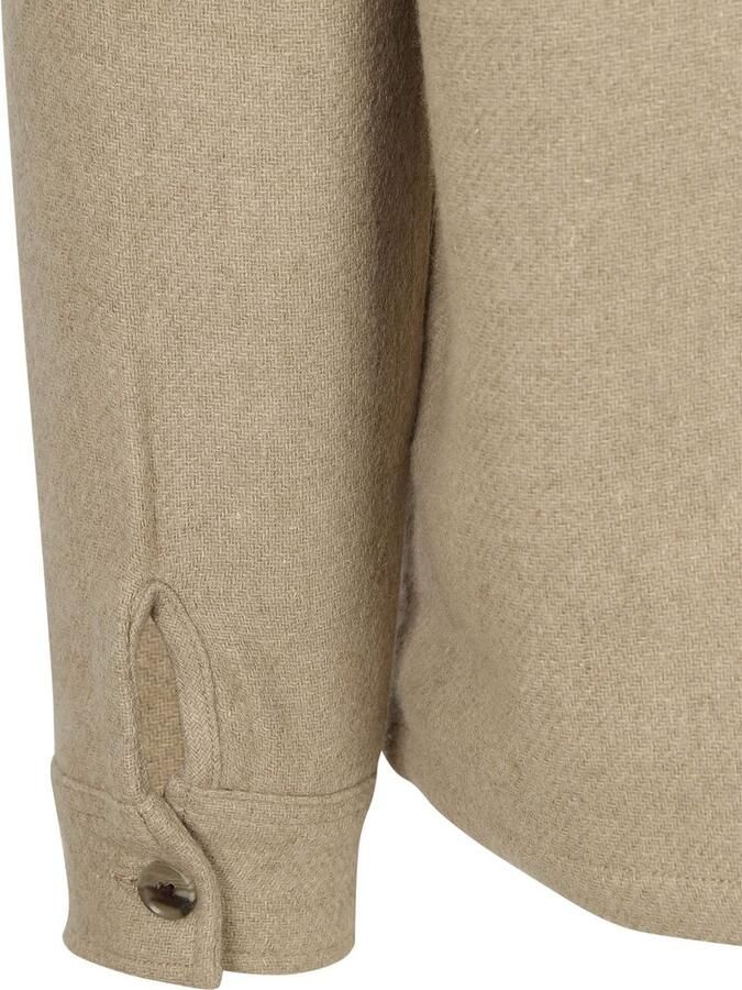 Suitable Mantel Overshirt Wool Blend Beige - Foto 4