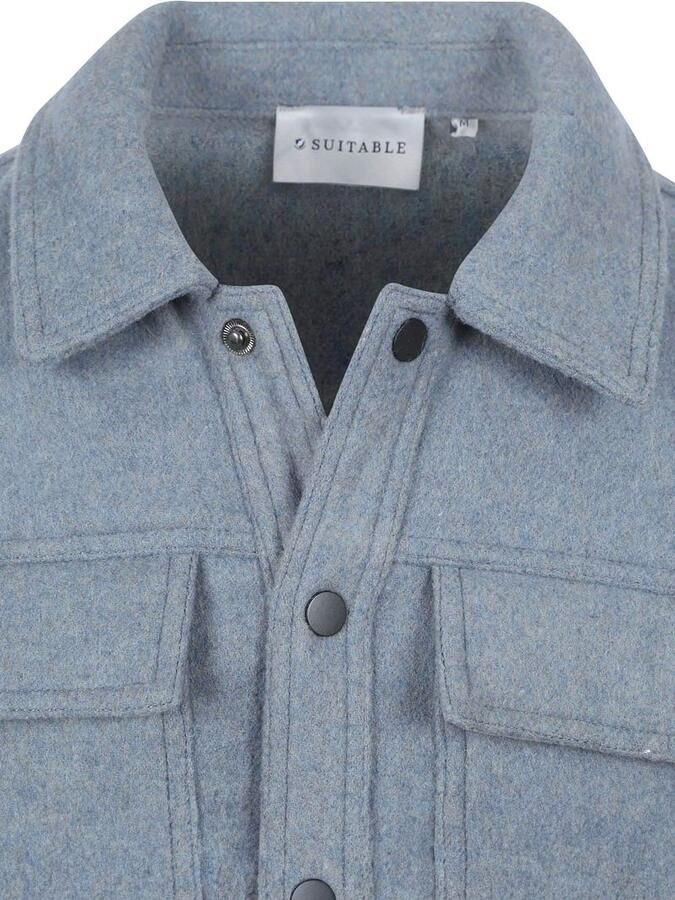 Suitable Overshirt Wool Blend Blauw - Foto 2