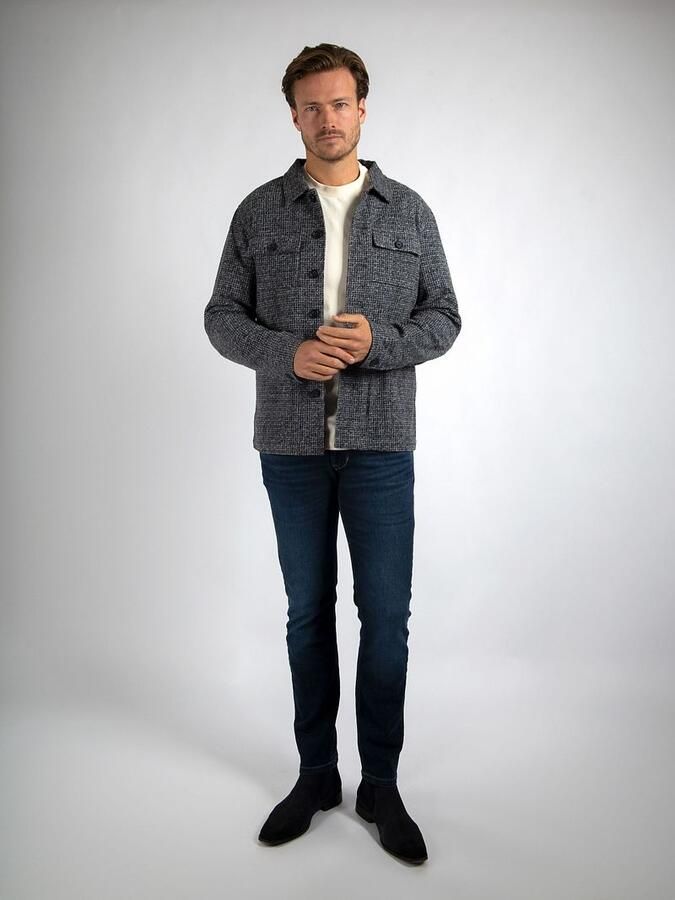 Suitable Overshirt Wool Blend Grijs Blauw - Foto 3