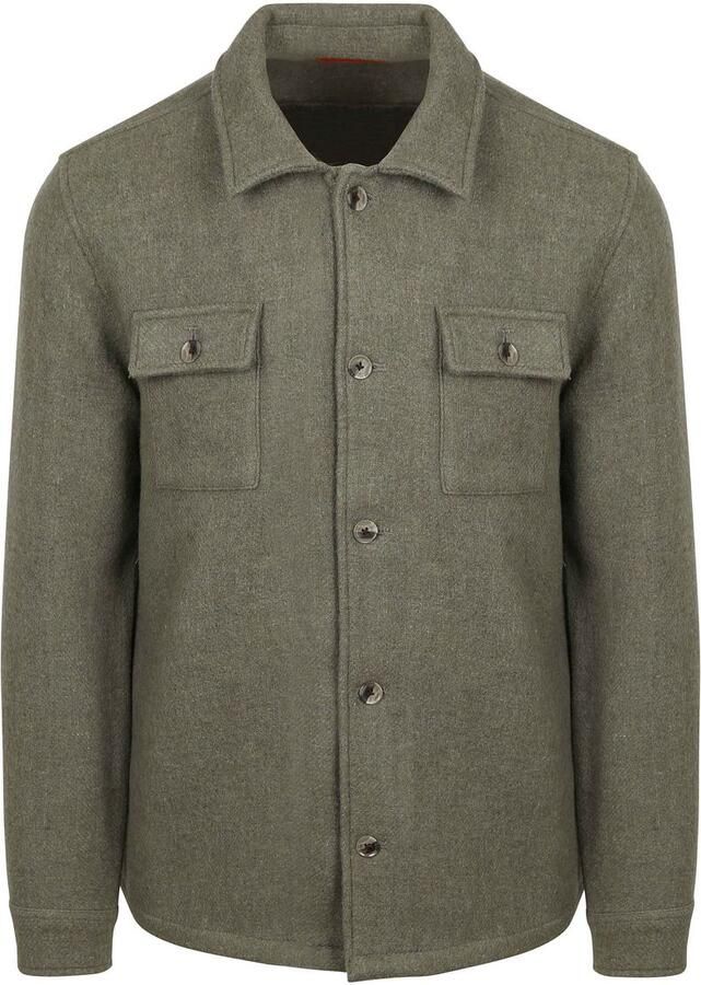 Suitable Overshirt Wool Blend Groen