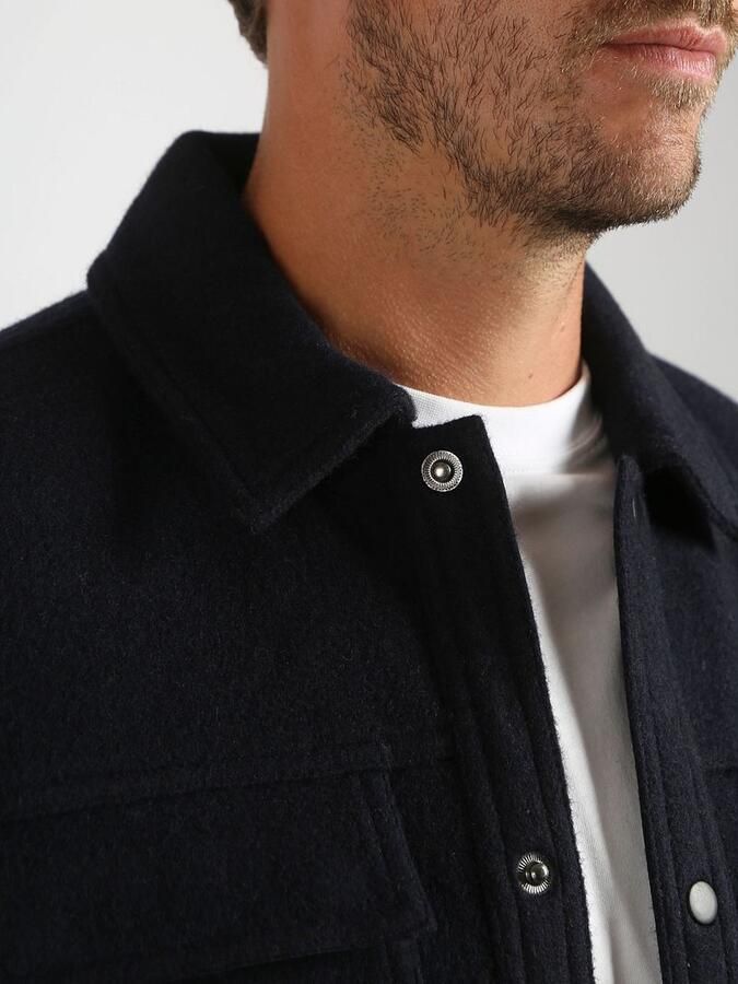 Suitable Overshirt Wool Blend Navy - Foto 2