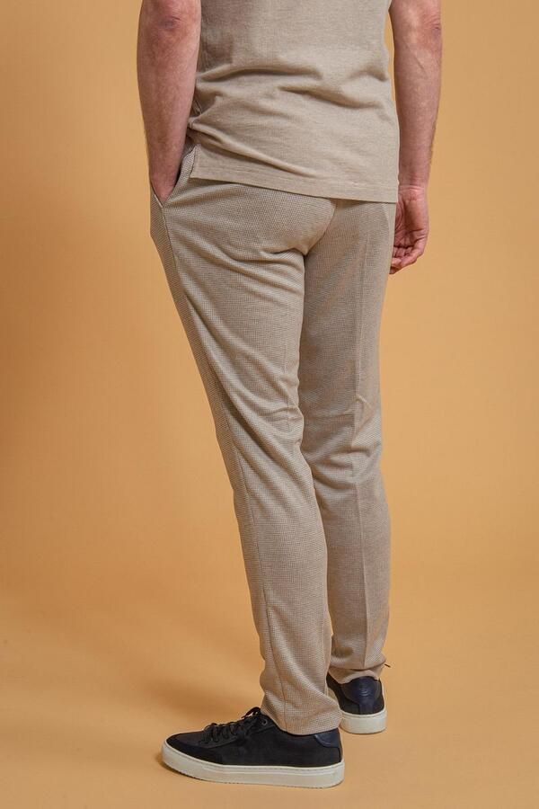 Suitable Broek Pantalon Jersey Pied De Poule Beige - Foto 3