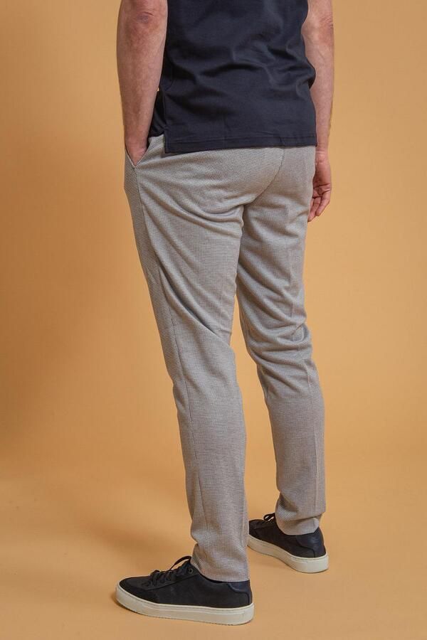 Suitable Pantalon Jersey Pied De Poule Grijs