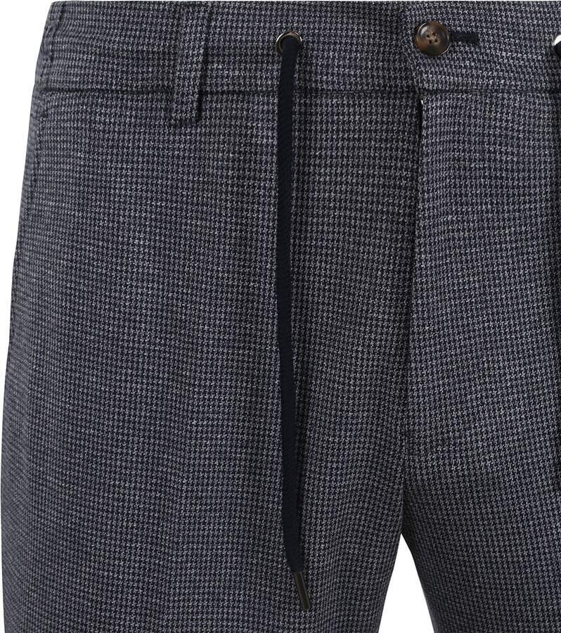 Suitable Broek Pantalon Jersey Pied De Poule Navy