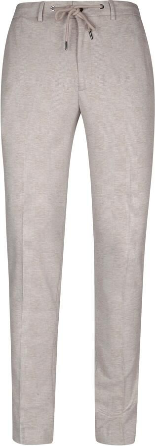 Suitable Pantalon Jersey Zandkleur Ruit