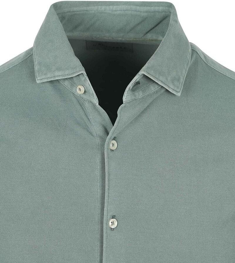 Suitable Overhemd Lange Mouw Piqué Overhemd Groen