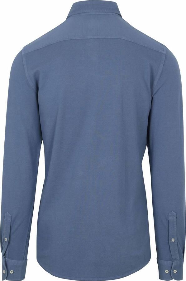 Suitable Piqué Overhemd Jeans Blauw - Foto 4