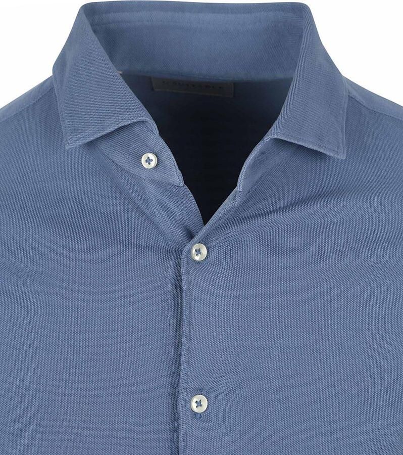 Suitable Piqué Overhemd Jeans Blauw - Foto 2