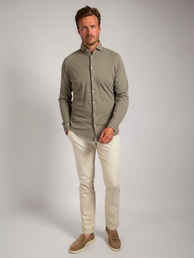 Suitable Piqué Overhemd Taupe - Foto 4