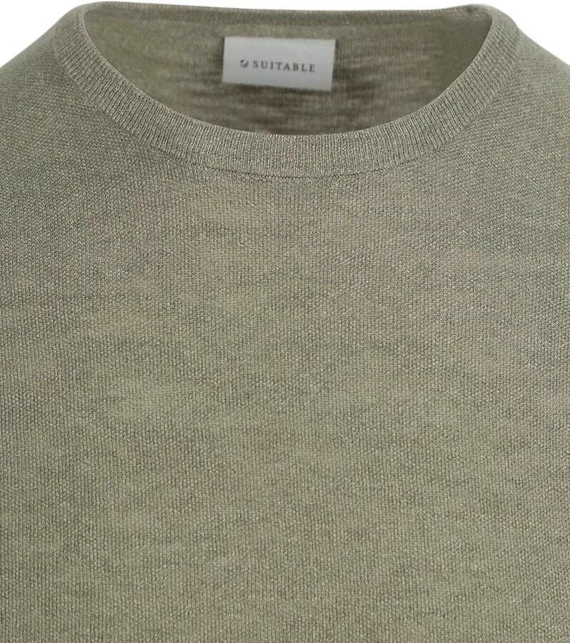 Suitable Piqué T-shirt Linnen Groen - Foto 3