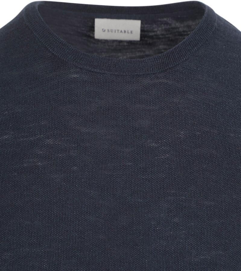 Suitable T-shirt Piqué T-shirt Linnen Navy - Foto 2