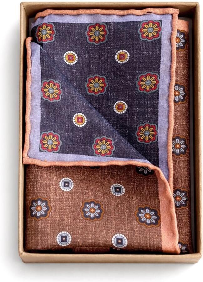 Suitable Pochet Reversible Dots Navy en bruin - Foto 2