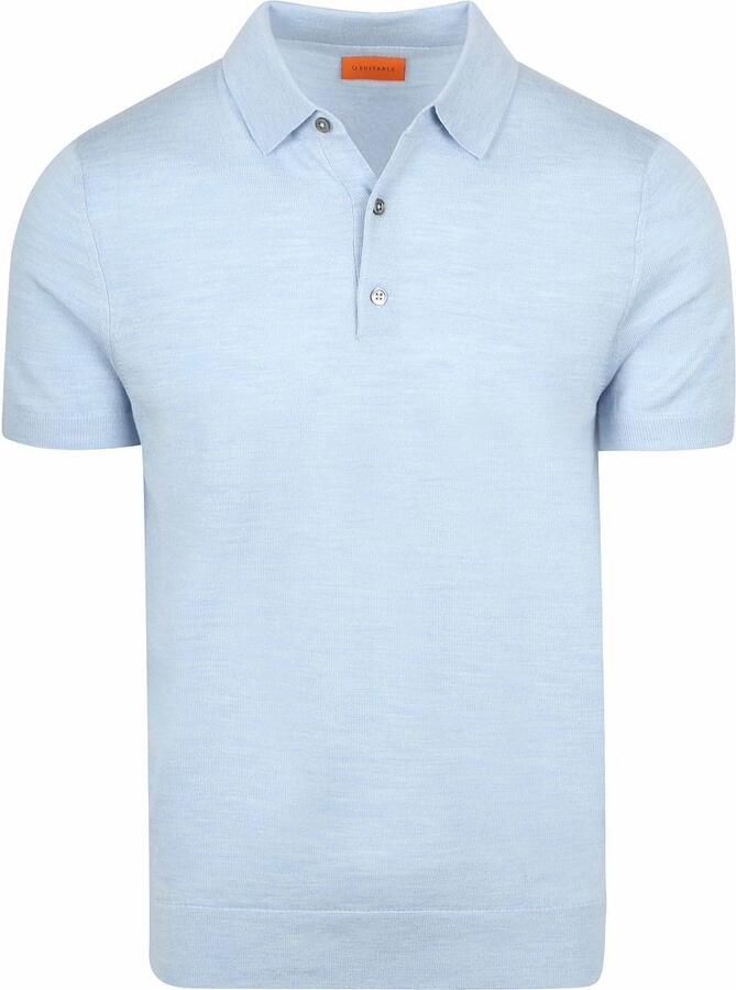Suitable Polo Merinowol Lichtblauw