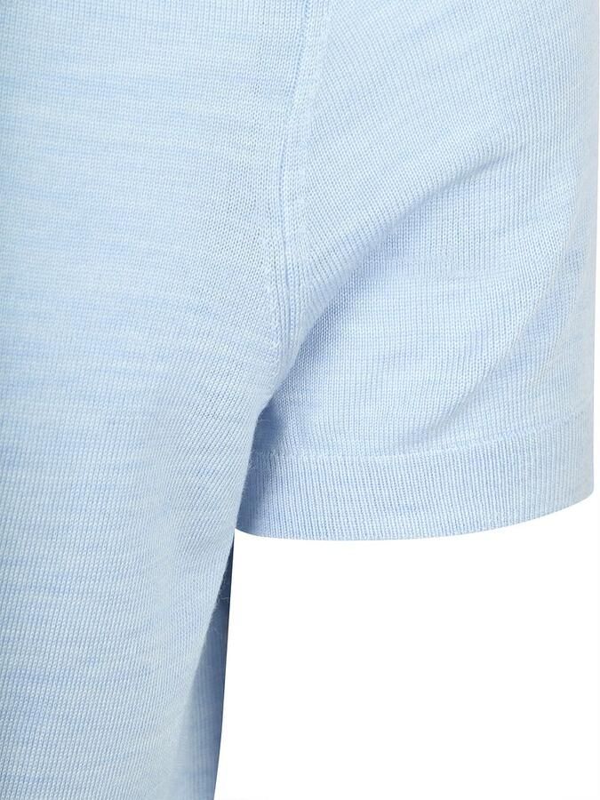 Suitable Polo Merinowol Lichtblauw - Foto 4