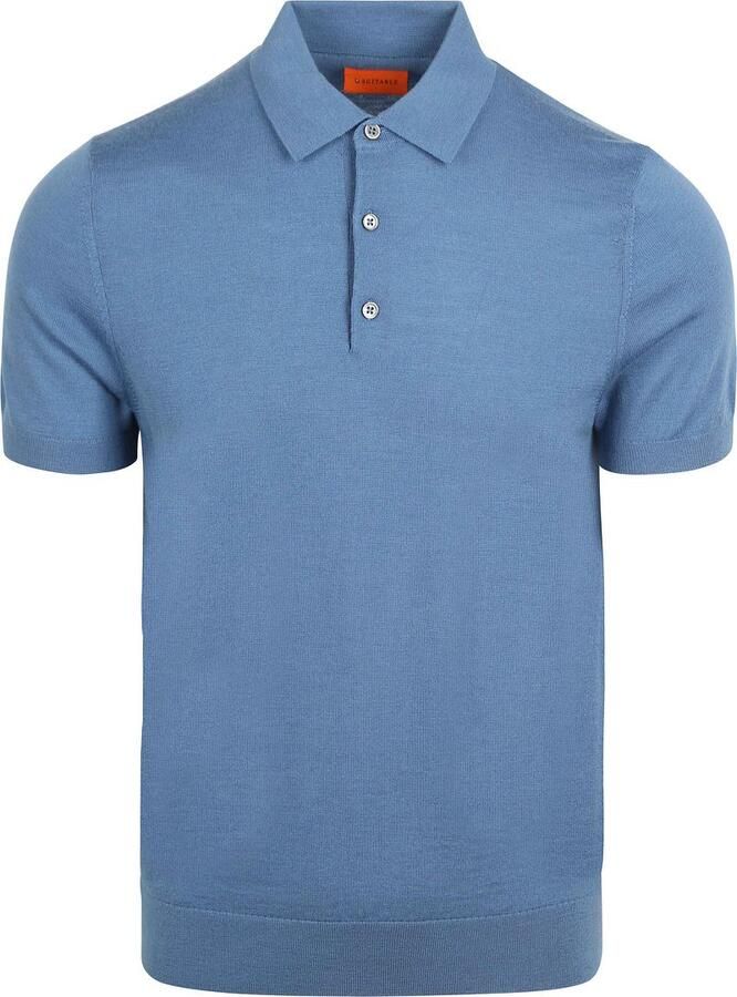 Suitable Polo Rishi Merinowol Blauw