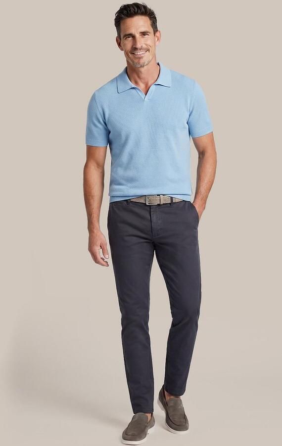 Suitable Polo Shirt Korte Mouw Polo Riva Bean Linen Cotton Lichtblauw - Foto 5