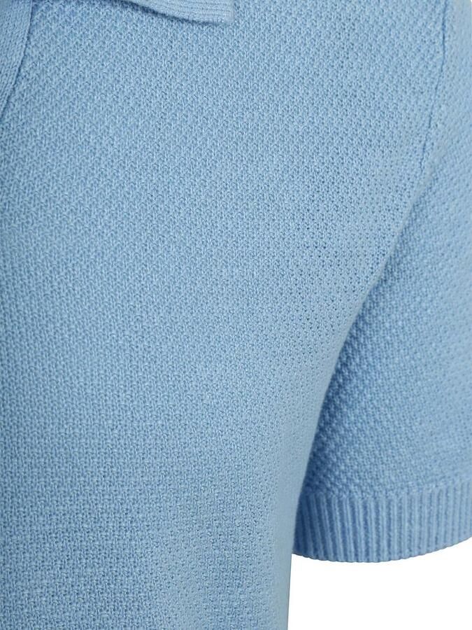 Suitable Polo Shirt Korte Mouw Polo Riva Bean Linen Cotton Lichtblauw - Foto 4
